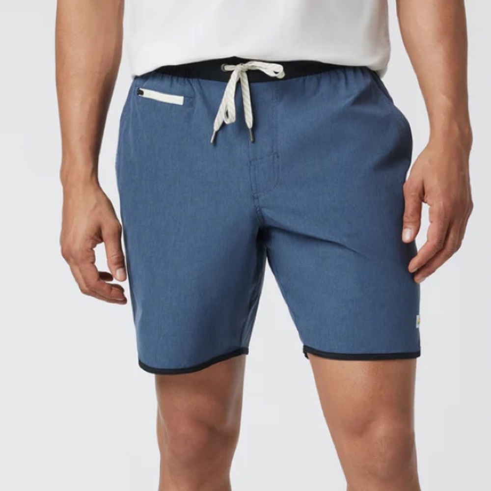 Vuori‎ Men’s Banks Short Unlined 7" Azure Linen Texture